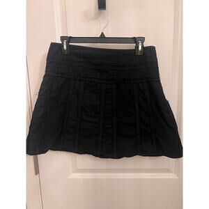 prAna Women's Erin Black Mini A-Line Skirt Lightweight Cotton 6 Whimsygoth Boho